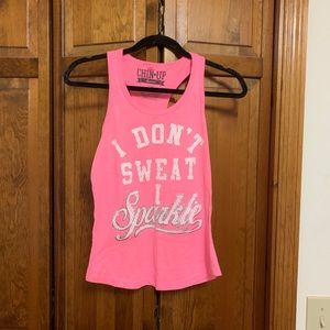 Bright pink racerback workout tank